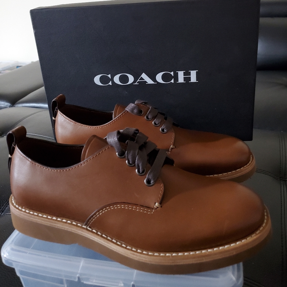 Coach Men's Derby Lace Up Oxford Leather Shoes.